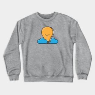 Cute smart book bulb illustration Crewneck Sweatshirt